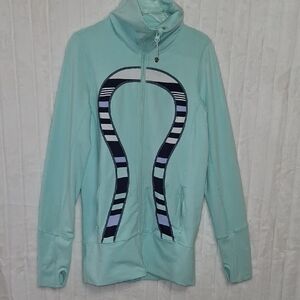 NWOT Lululemon In Stride Aquamarine Stripe Jacket